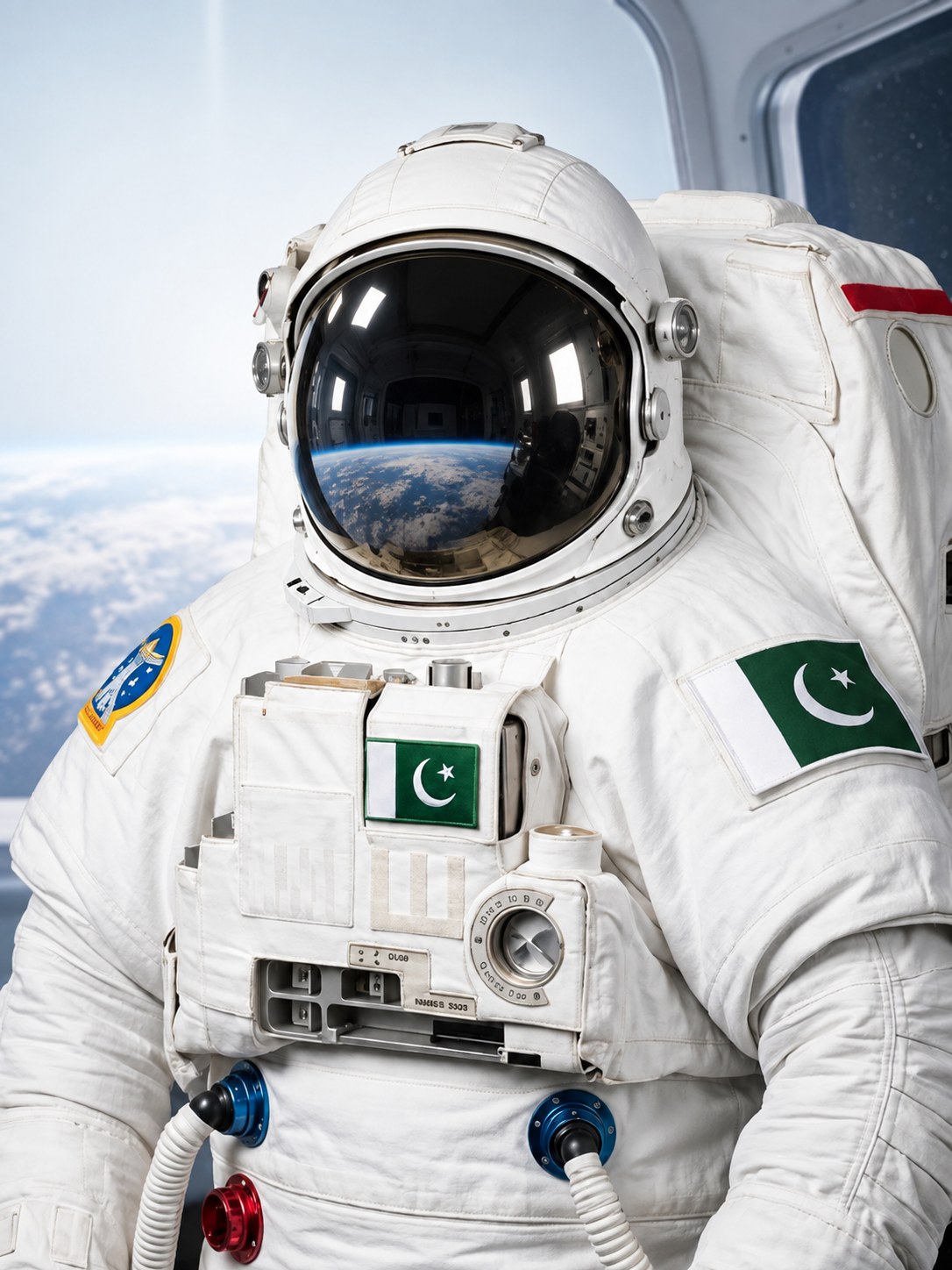 Pakistan’s astronaut in spacesuit
